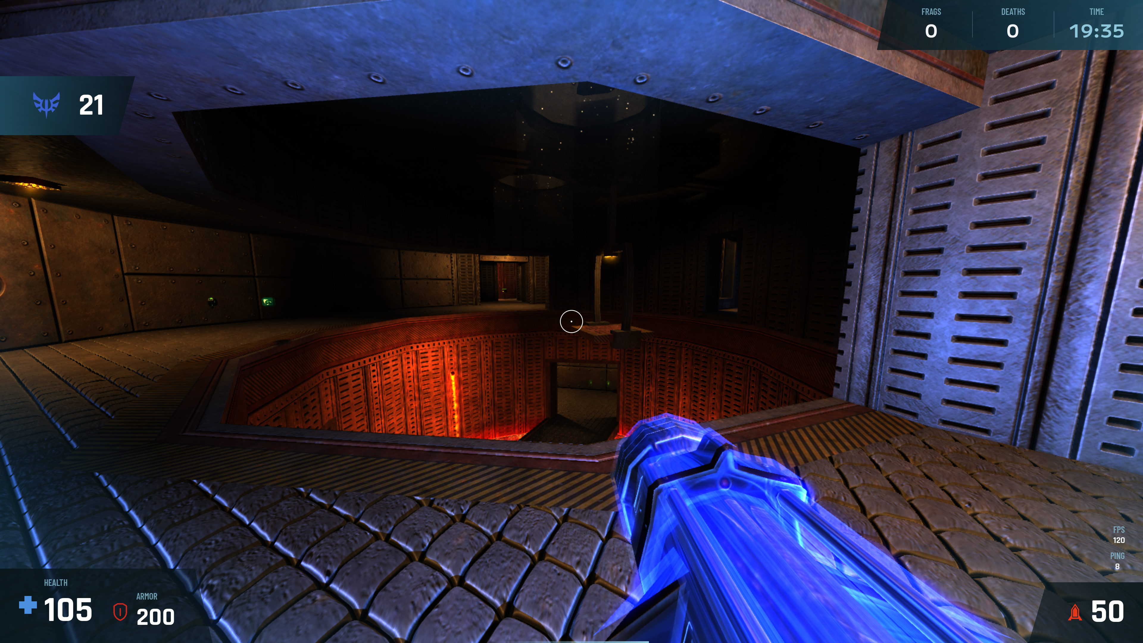 Screenshot showing the chrome HUD