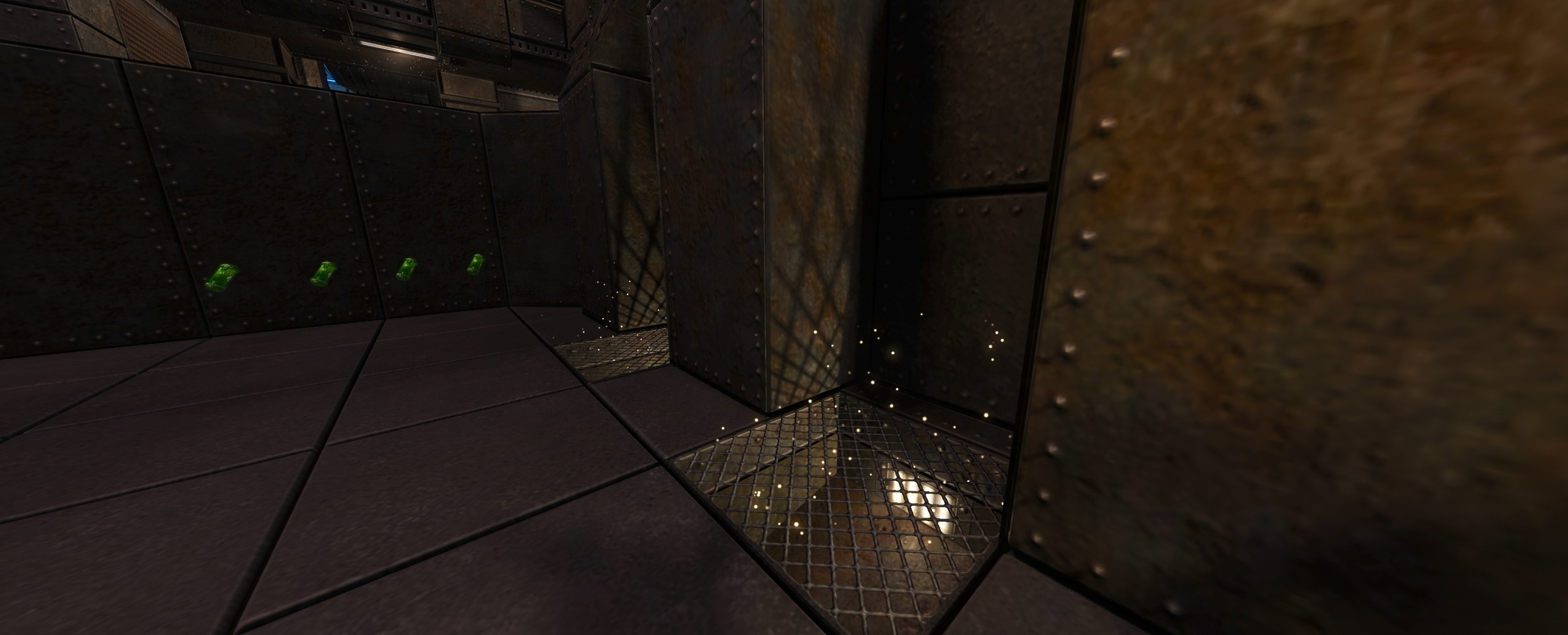 Screenshot of alpha-tested grates on Rage
