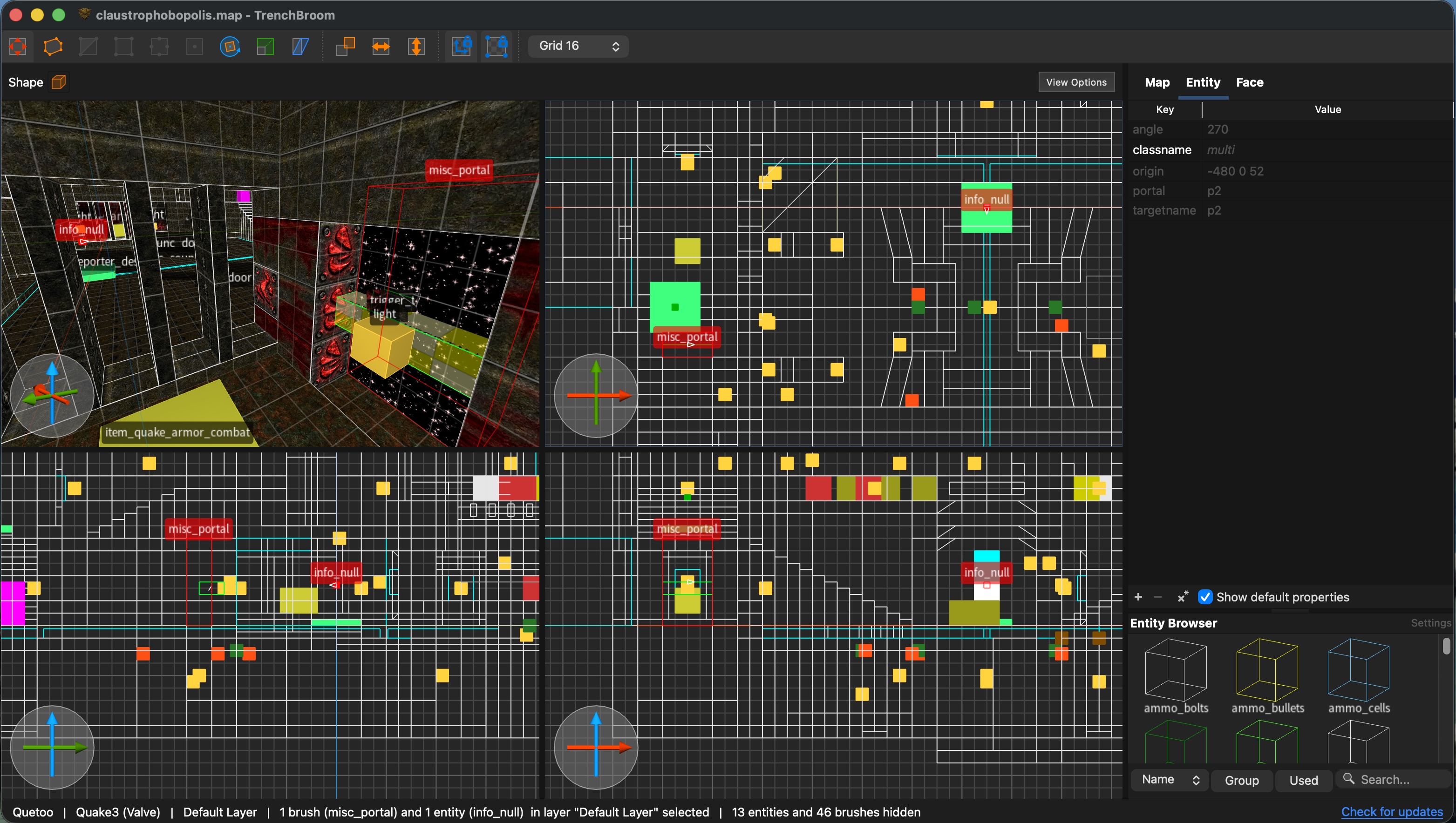 Screenshot of Portal authoring in TrenchBroom