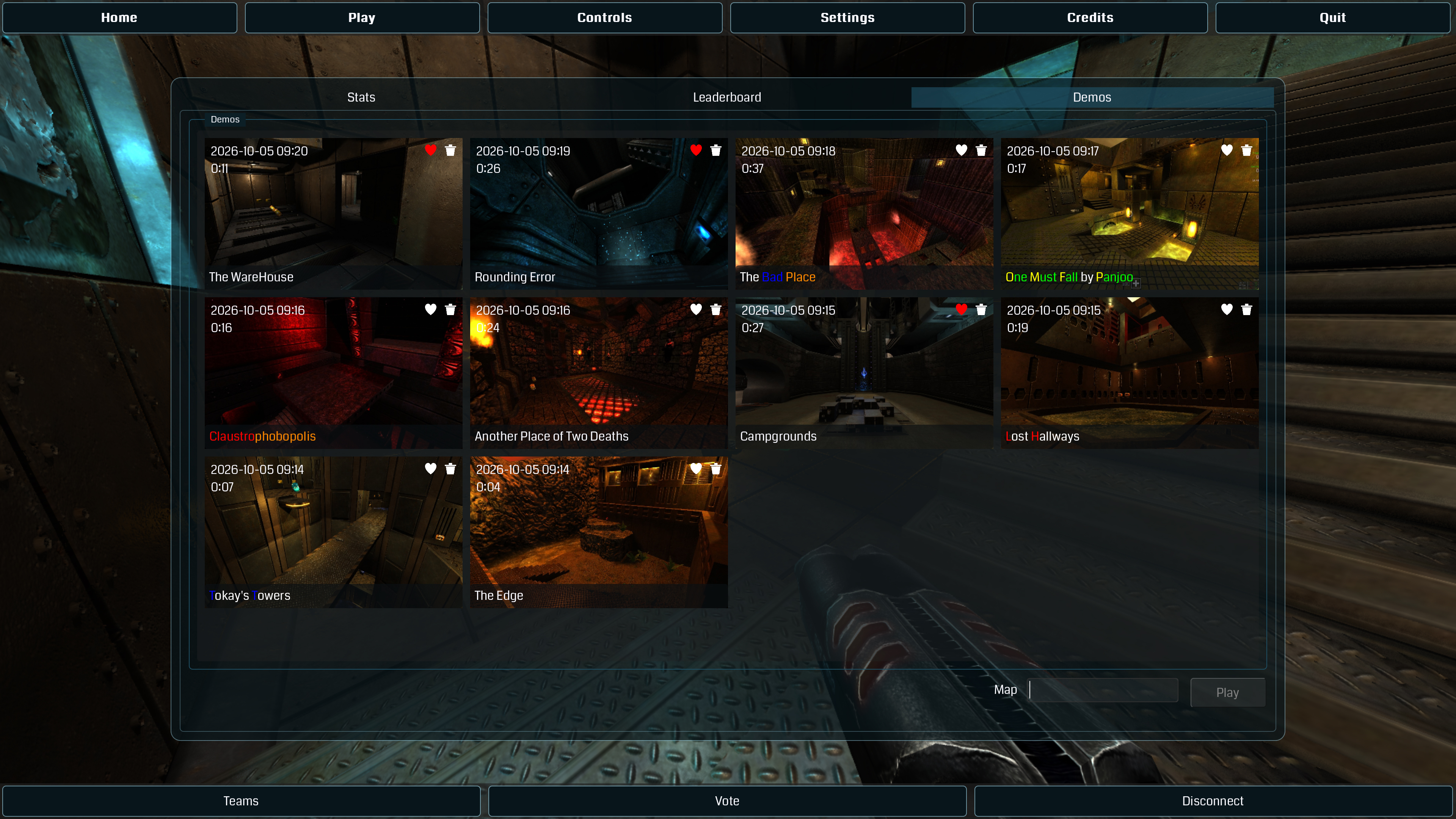 Screenshot showing the demo browser